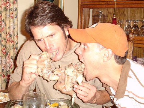 eating a pigs hoof