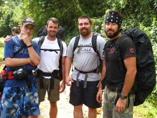 men with backpacks