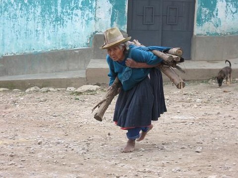 peruvian woman wood 1