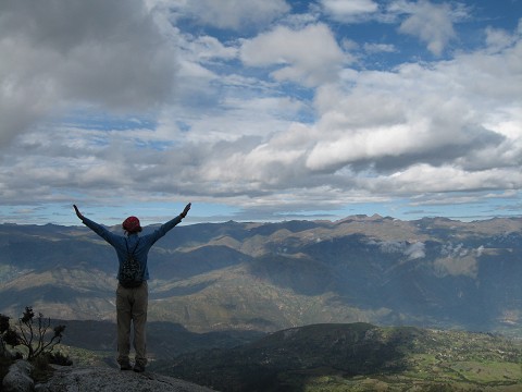 standing on mountain