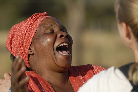 woman overjoyed